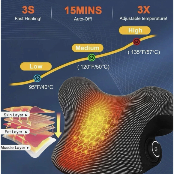 Unbranded Other - Cordless Heated Neck Stretcher Device – Rechargeable NTC Temperature Control, De